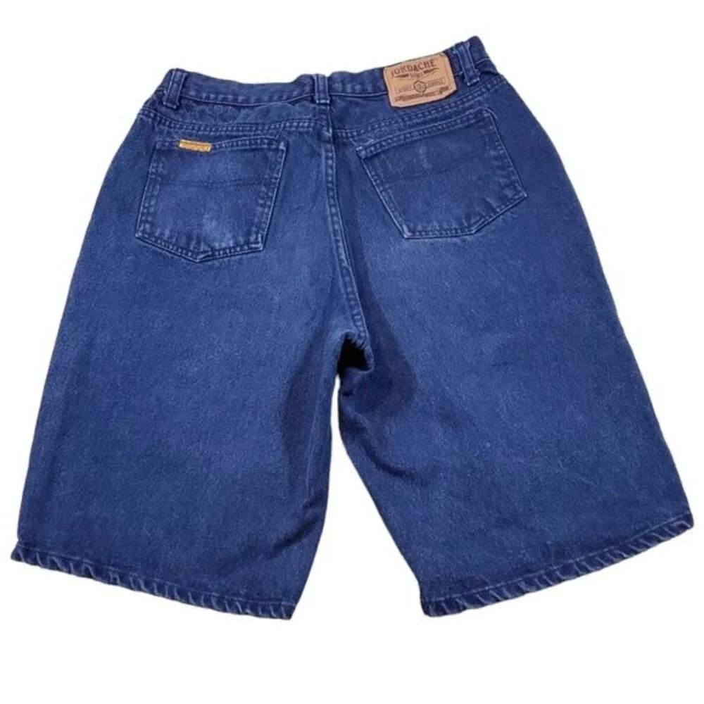 Vintage Size 32 Jordache High Rise Mom Jean Shorts Dark Wash Baggy Relaxed